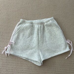 Tie it all together fleece side tie pink shorts